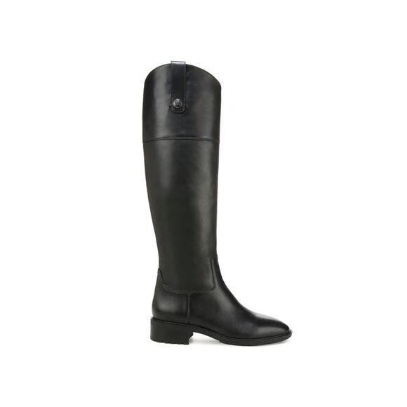 NWT SAM EDELMAN Womens Black Button Drina Almond Leather Riding Boot 6.5 - Picture 3 of 5